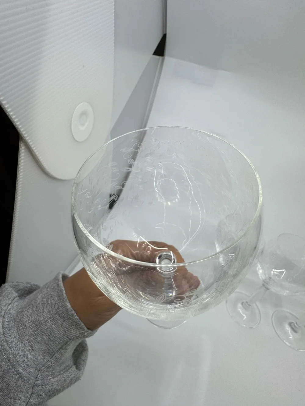 Pier 1  Eliza Etched Wine Glasses Set Of 4